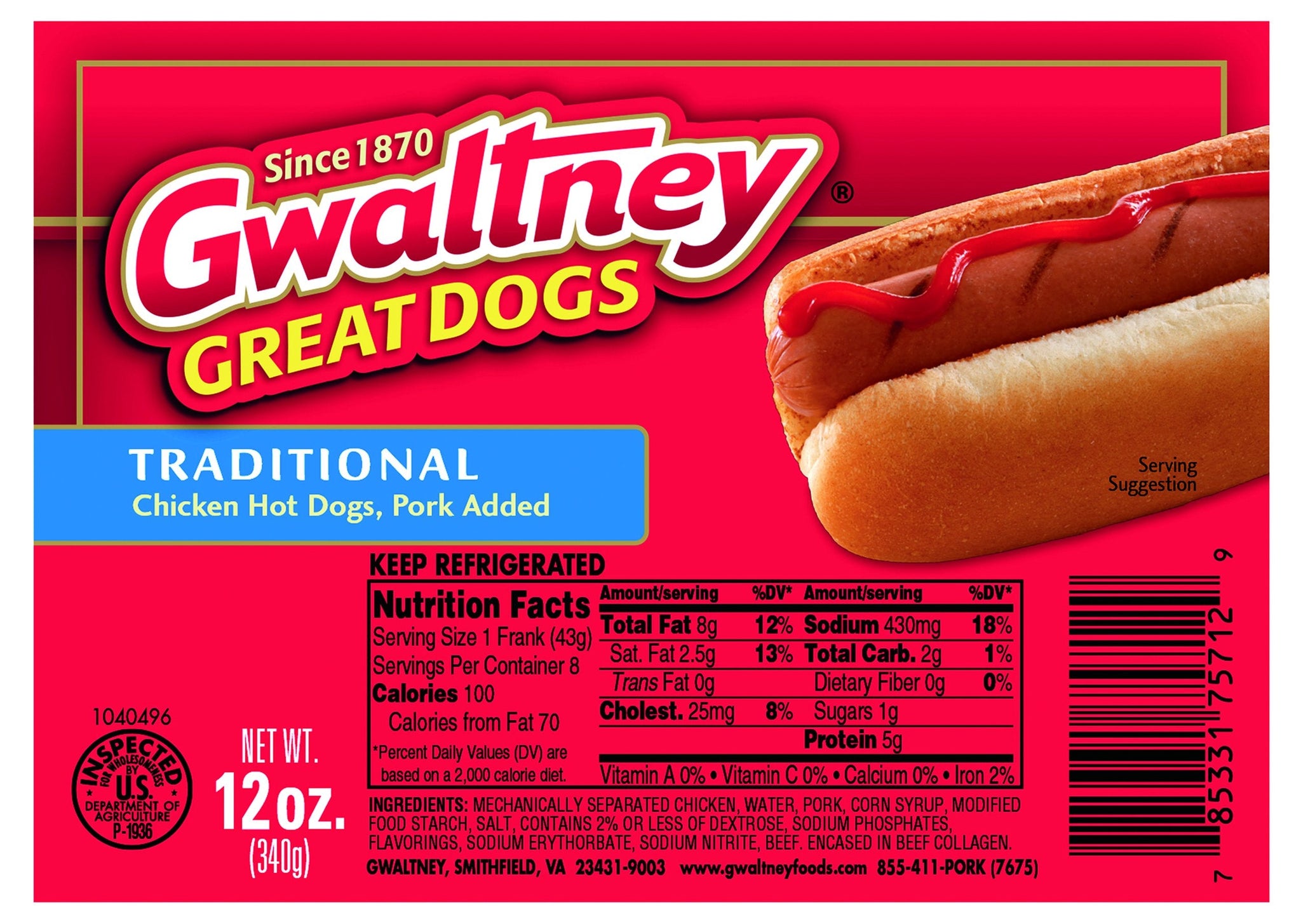 bel>Gwaltney hotdogs