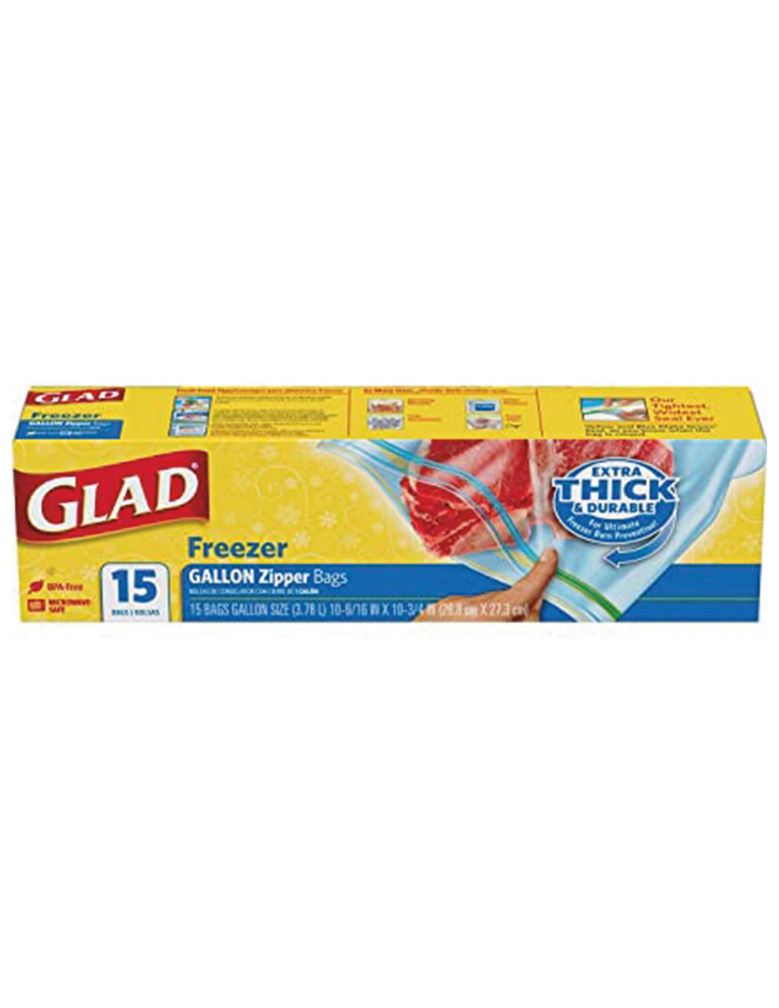 bel>Glad Storage Bags, gallon, 15 pack