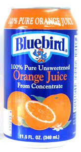 aba>Bluebird Orange Juice, 11.5oz